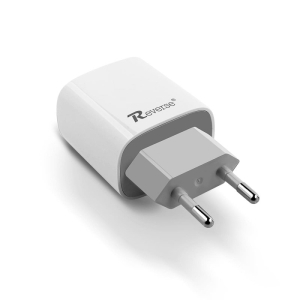 Cestovní nabíječ Reverse USB Typ C, PD 20W, kabel Typ C na Typ C, bílá
