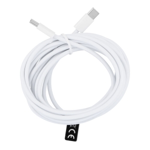 Datový kabel USB Typ C na USB Typ C, 30W, barva bílá, 3 metry, box