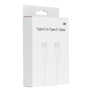 Datový kabel USB Typ C na USB Typ C, 30W, barva bílá, 3 metry, box