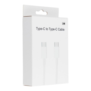 Datový kabel USB C na USB C 30W, barva bílá BOX - 3 metry