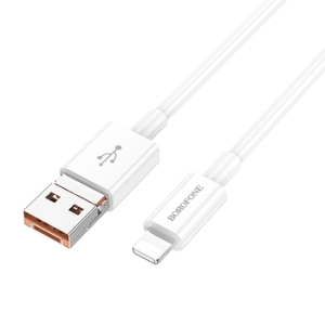 Datový kabel 2v1 Borofone Lightning na USB C + USB A, PD27W, délka 1m, barva bílá