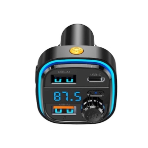 Transmitér FM Bluetooth XO (BCC08) 2x USB, 1x USB Typ C, 3,1A, AUX, barva černá