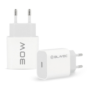 Cestovní nabíječ Blavec, USB C, PD 30W, bílá