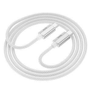 Datový kabel HOCO U134 USB C na USB C, QC 3.0 PD 60W, opletený, délka 1,2m, barva bílá