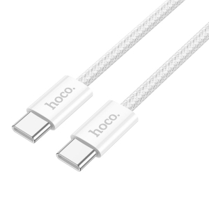 Datový kabel HOCO X104 USB C na USB C, QC 3.0 PD 60W, opletený, délka 2m, barva bílá