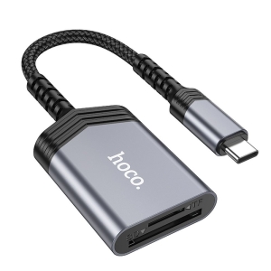 Čtečka paměťových karet HOCO UA25 pro USB C, barva šedá