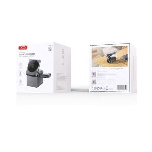 Indukční nabíječka (XO-CX027) 3v1, Smartphone, Hodinky, Sluchátka, 15W, černá