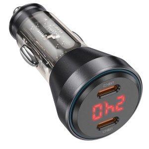 CL adaptér HOCO NZ12C, 2x USB C, QC 3.0, PD 30W, barva černá