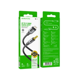 Kabel AUX (Borofone BL19) Lightning na Jack 3,5mm, 1m, barva černá