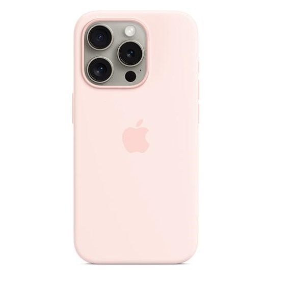 Silicone Case iPhone 15 Light Pink