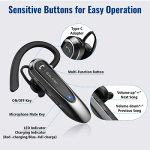 Bluetooth headset Blavec Adventure 5, barva černá