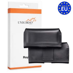 Pouzdro na opasek ROYAL, velikost 3XL (17x10x2,5 cm), pravá kůže, barva černá