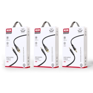 Kabel AUX (XO-R241C) 2x Jack 3,5mm, 1m, barva černá