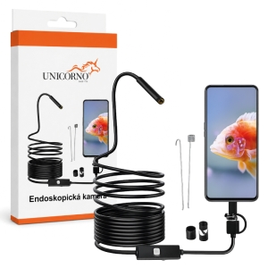 Inspekční (endoskopická) kamera 3v1, délka 5m, průměr 7mm