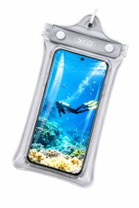 Pouzdro voděodolné AIR XO-KT03, IPX8, zámek plastový, barva šedá