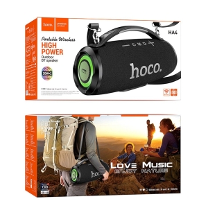 Maxi reproduktor BlueTooth HOCO HA4 (RGB led osvětlení, bluetooth, FM, TF, USB, AUX) barva černá