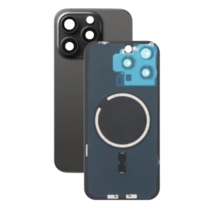 Kryt baterie iPhone 15 PRO dark titan + metal clip + camera lens + magnet