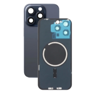 Kryt baterie iPhone 15 PRO blue titan + metal clip + camera lens + magnet
