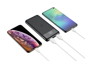 Externí baterie POWER BANK Veger L11, 10000mAh, 2x USB, 1x Micro USB, 1x USB Typ C, barva černá