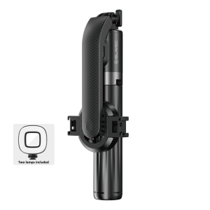 Selfie držák Blavec P07 tripod, s funkcí stativu (až 140cm), dvě lampy, bluetooth, barva černá
