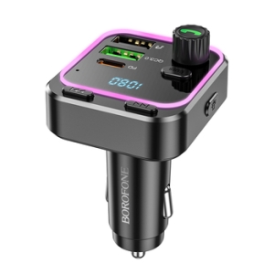 Transmiter FM Bluetooth Borofone BC53, 2x USB A, 1x USB C, QC 3.0, PD20W, barva černá