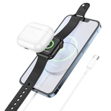 Indukční nabíječka Borofone (BQ18) 3v1, Magsafe, 15W, barva bílá