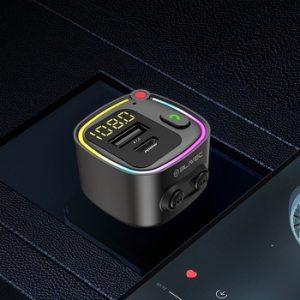 Transmitér FM Bluetooth Blavec (TR-02), 1x USB, 1x Typ C, 30W, barva černá