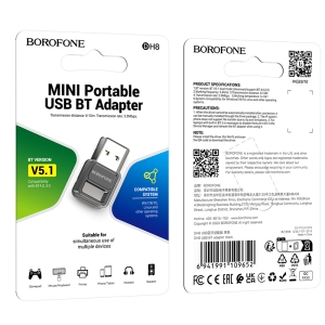 Adaptér Borofone (DH8), Bluetooth 5.1 - USB, barva černá