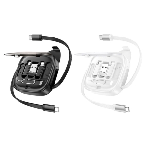 Datový kabel 3v1 HOCO U140 USB A na USB C, Micro USB, Ligtning, délka 0,95m, barva bílá