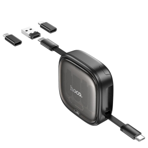 Datový kabel 3v1 HOCO U140 USB A na USB C, Micro USB, Ligtning, délka 0,95m, barva černá