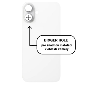 Kryt baterie iPhone 16 white - Bigger Hole