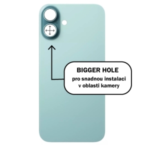 Kryt baterie iPhone 16 PLUS teal (tyrkys) - Bigger Hole