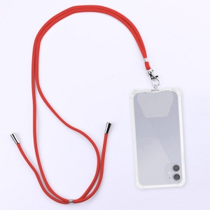 Šňůrka na mobil s držákem pro pouzdra, šířka 0,5cm, barva červená