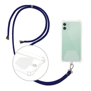 Šňůrka na mobil s držákem pro pouzdra, šířka 0,5cm, barva tmavě modrá