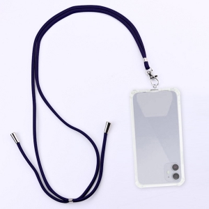 Šňůrka na mobil s držákem pro pouzdra, šířka 0,5cm, barva tmavě modrá