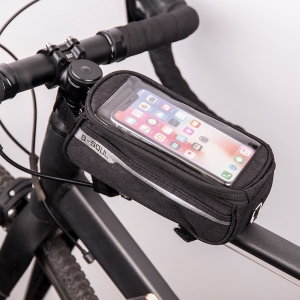 Držák na kolo kapsička na rám (1x kapsa s prostorem na telefon a drobnosti), barva černá