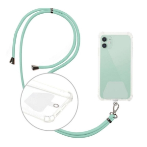 Šňůrka na mobil s držákem pro pouzdra, šířka 0,5cm, barva mint