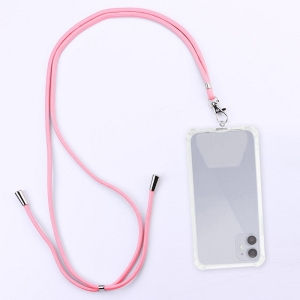 Šňůrka na mobil s držákem pro pouzdra, šířka 0,5cm, barva růžová