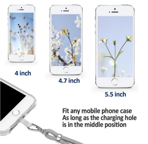 Šňůrka na mobil s držákem pro pouzdra, šířka 0,5cm, barva růžová