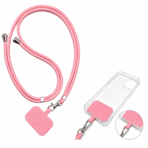 Šňůrka na mobil s držákem pro pouzdra, šířka 0,5cm, barva růžová