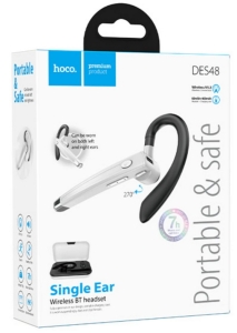 Bluetooth headset HOCO DES48, barva stříbrná