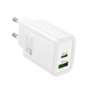 Cestovní nabíječ HOCO N61 1x USB A, 1x USB C, QC 3.0 PD 20W, barva bílá