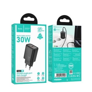 Cestovní nabíječ HOCO N62 1x USB C, QC 3.0 PD 30W, barva černá