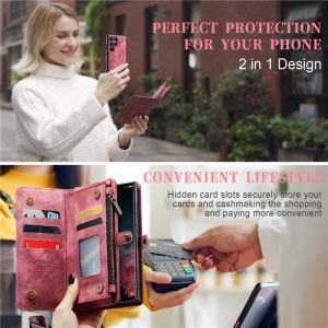 Pouzdro Book (Back Case) CaseMe Wallet 2v1, Samsung S931 Galaxy S25 barva magenta