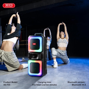 Maxi reproduktor BlueTooth XO-F55, RGB osvětlení, 1x mikrofon, barva černá