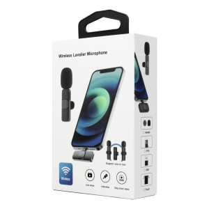 Externí mikrofon 2v1 pro mobilní telefon, typ C, barva bílá