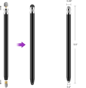 Dotykové pero (stylus) kapacitní Tech Protect, oboustranné, 2x pevný hrot, 2x měkký hrot, barva černá