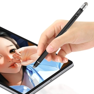 Dotykové pero (stylus) kapacitní Tech Protect, oboustranné, 2x pevný hrot, 2x měkký hrot, barva černá