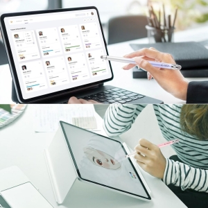 Dotykové pero (stylus) kapacitní Tech Protect, oboustranné, 2x pevný hrot, 2x měkký hrot, barva černá