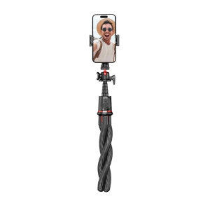 Selfie držák TechProtect L07S Flexible tripod, s funkcí stativu, bluetooth, pro telefon a kameru, barva černá